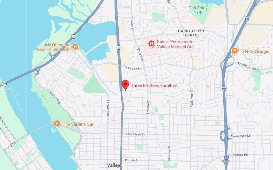 Map and driving directions to Three Brothers Furniture in Vallejo